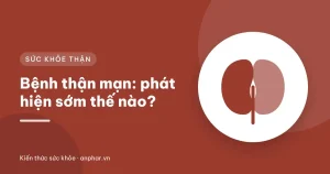 Minh họa hai quả thận cùng ống nghiệm máu và nước tiểu, biểu tượng kiểm tra sức khỏe thận định kỳ